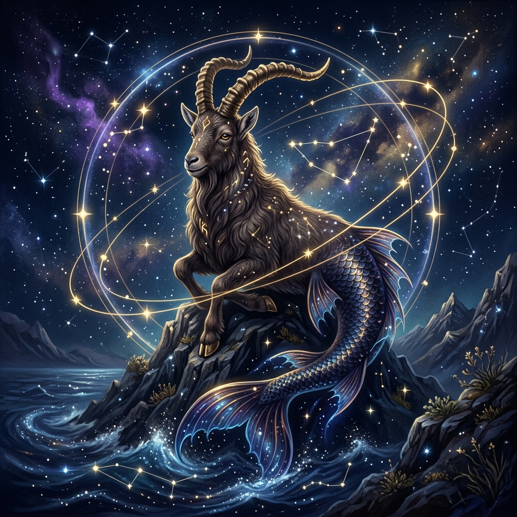 Capricorn symbolic illustration