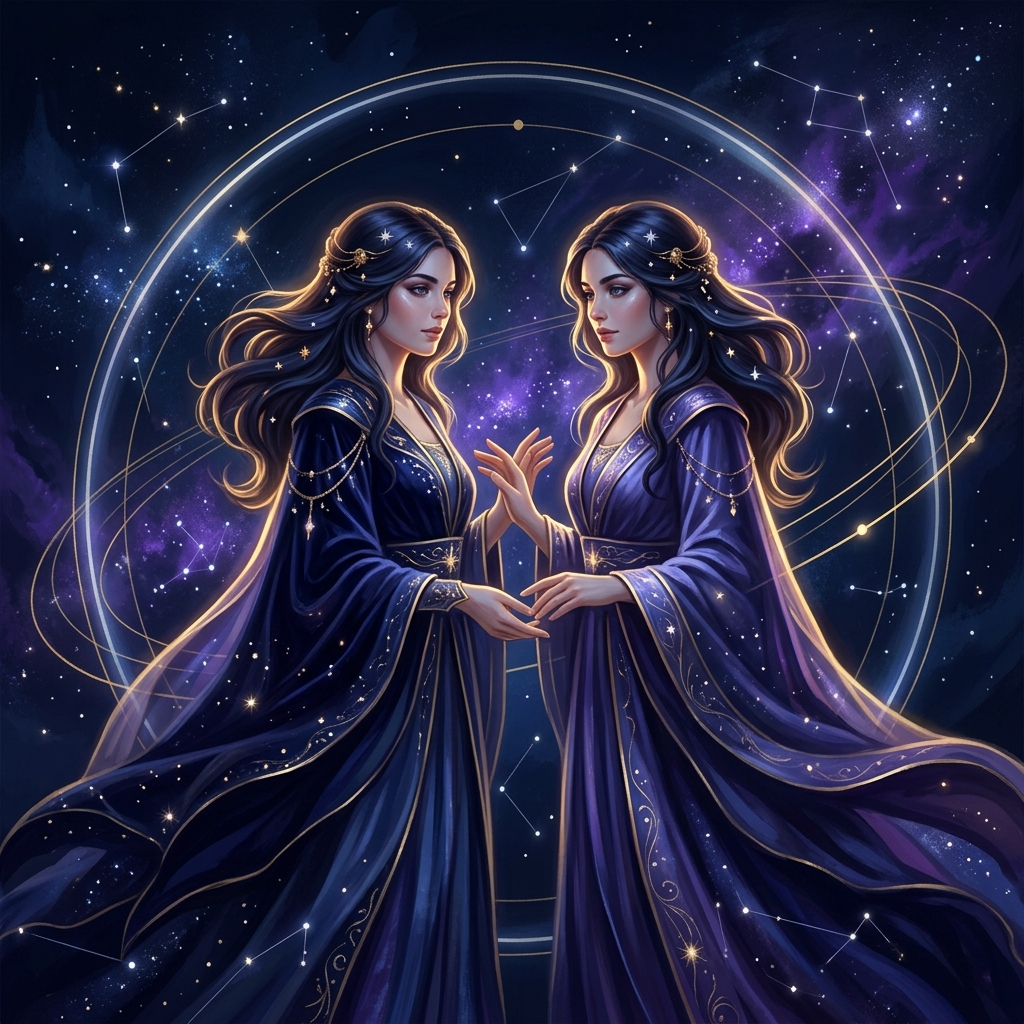 Gemini symbolic illustration
